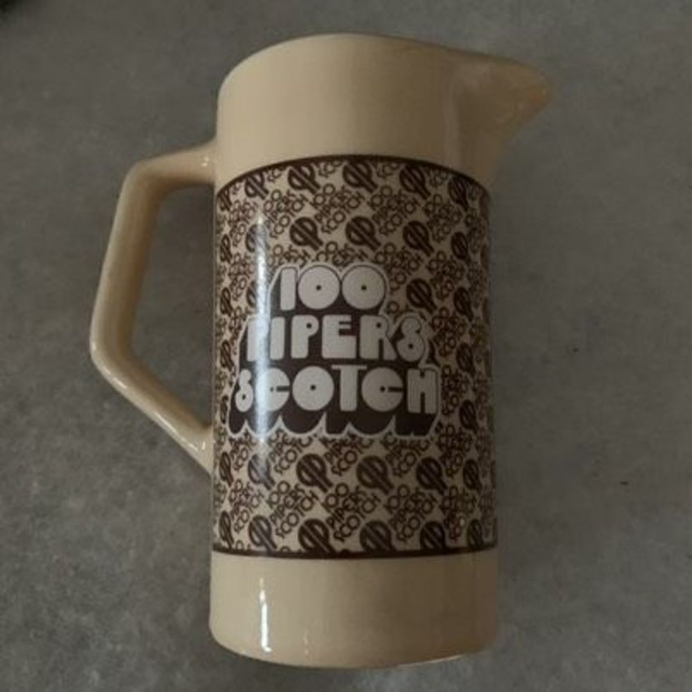 Vintage Seagrams 100 Pipers Scotch Whisky Pitcher Barware